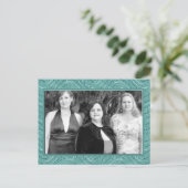 pastel turquoise lijst briefkaart (Staand voorkant)