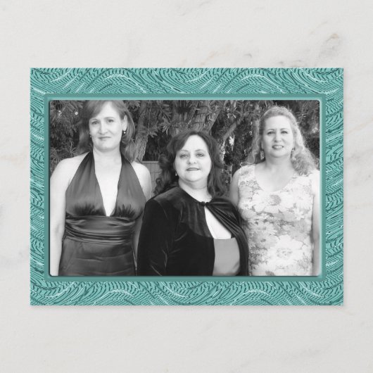 pastel turquoise lijst briefkaart (Voorkant)