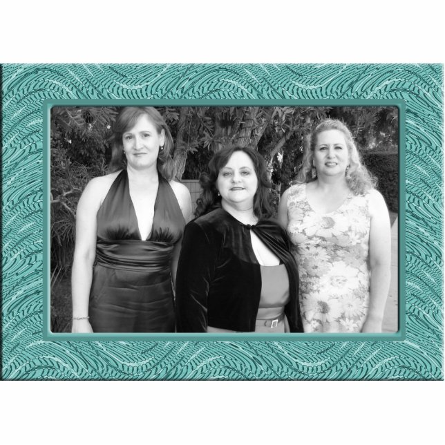 pastel turquoise lijst staand fotobeeldje  (Voorkant)