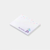 Pastel Turquoise & Paarse Zeemeermin Prinses Post-it® Notes (Schuin)