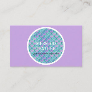 Pastel turquoise paarse zeemeerminstaart visitekaartje