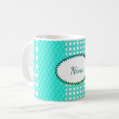 Pastel Turquoise Pattern Mix Koffiemok (Voorkant links)
