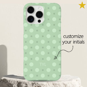 Pastel Turquoise Stippen Patroon Aangepaste Naam I iPhone 16 Pro Max Hoesje