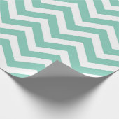 Pastel Turquoise & White Chevron Weddendag Cadeaupapier (Hoek)