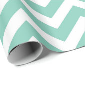 Pastel Turquoise & White Chevron Weddendag Cadeaupapier (Rol Hoek)