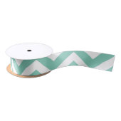 Pastel Turquoise & White Chevron Weddendag Satijnen Lint (Spoel)