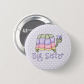 Pastel Turtle Big Sister Ronde Button 5,7 Cm (Voorkant /achterkant)
