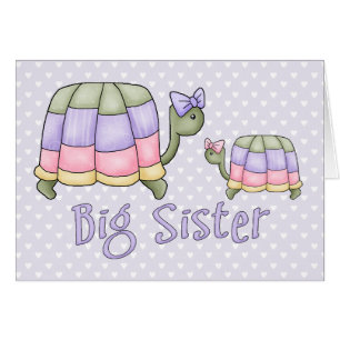 Pastel Turtles Big Sister Blank Kaart