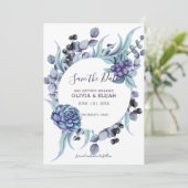 Pastel Twigs and Flowers Save The Date (Staand voorkant)