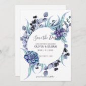 Pastel Twigs and Flowers Save The Date (Voorkant / Achterkant)