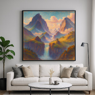 Pastel Twin Peaks - Schilderachtige Landschapskuns Poster