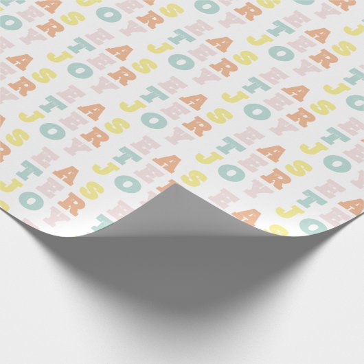 Pastel Tyography Easter Joy Cadeaupapier (Hoek)