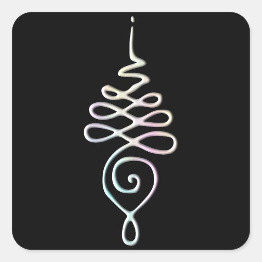 Pastel Unalome  Vierkante Sticker (Voorkant)