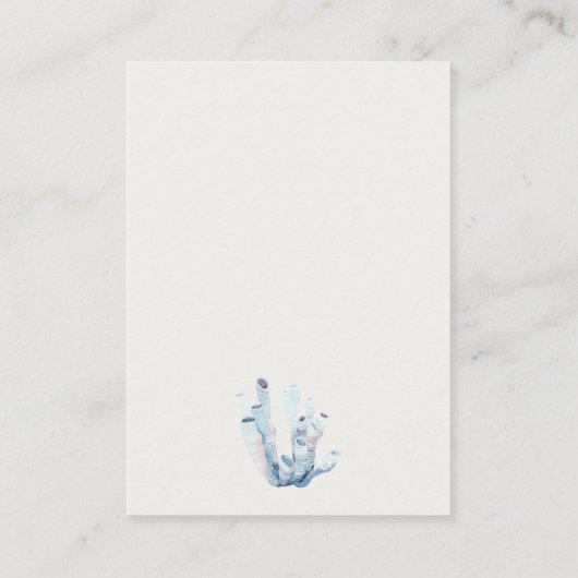 Pastel Underwater Seahorse Coral Wedding Website Informatiekaartje (Achterkant)