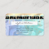 pastel unicorn aqua liquid gold marble Credit Kaar Visitekaartje (Achterkant)