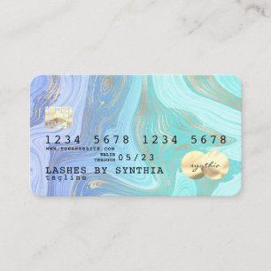 pastel unicorn aqua liquid gold marble Credit Kaar Visitekaartje