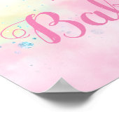 Pastel Unicorn Baby Shower Invitaties Poster (Hoek)