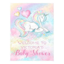 Pastel Unicorn Baby Shower Invitaties