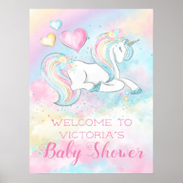 Pastel Unicorn Baby Shower Invitaties Poster