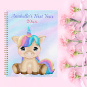 Pastel Unicorn Baby's eerste jaar Fotomijlpaal Planner