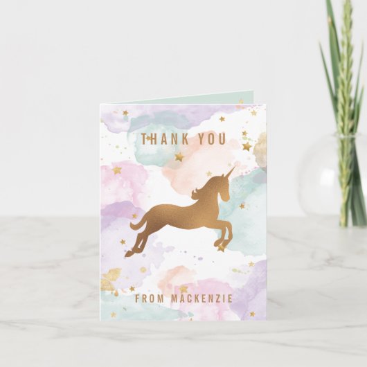 Pastel Unicorn Bedankt (Voorkant)