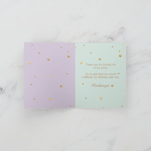 Pastel Unicorn Bedankt (Binnen)