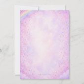 Pastel Unicorn Birthday Invitation Editable Kaart (Achterkant)