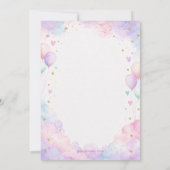 Pastel Unicorn Birthday Invitation Template Cool Kaart (Achterkant)