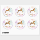 Pastel Unicorn Birthday Party Dank u Ronde Sticker (Vel)