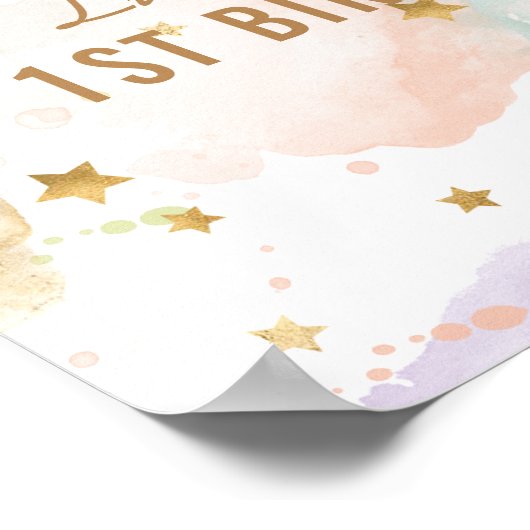 Pastel Unicorn Birthday Party Poster (Hoek)