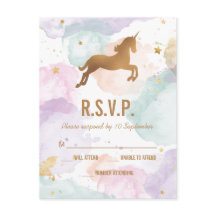 Pastel Unicorn Birthday Party RSVP