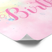 Pastel Unicorn Birthday Party Sign Banner Poster (Hoek)