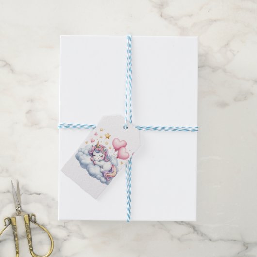 Pastel Unicorn Cadeaulabel (Met Touw)