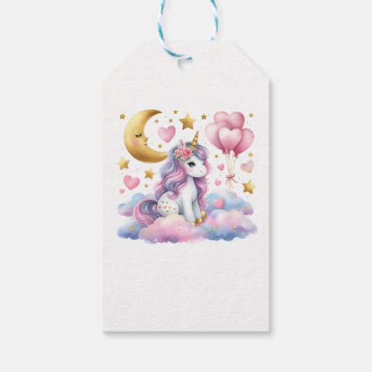 Pastel Unicorn Cadeaulabel (Achterkant)