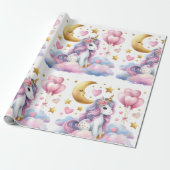 Pastel Unicorn Cadeaupapier (Uitgerold)
