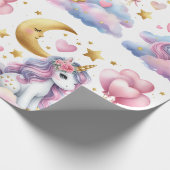 Pastel Unicorn Cadeaupapier (Hoek)