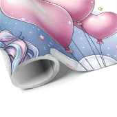 Pastel Unicorn Cadeaupapier (Rol Hoek)