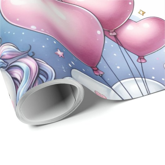 Pastel Unicorn Cadeaupapier (Rol Hoek)