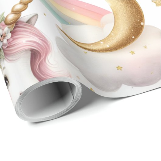 Pastel Unicorn Cadeaupapier (Rol Hoek)