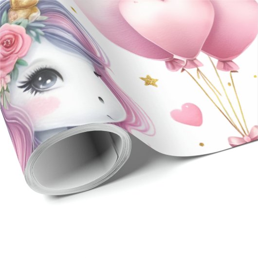 Pastel Unicorn Cadeaupapier (Rol Hoek)