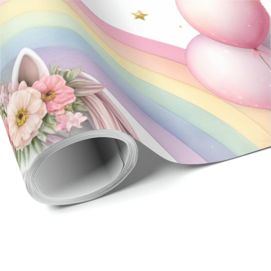 Pastel Unicorn Cadeaupapier (Rol Hoek)
