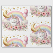 Pastel Unicorn Cadeaupapier (Vlak)