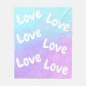 Pastel Unicorn Clouds Love Fleece Blanket Deken (Voorkant)