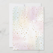 Pastel Unicorn Floral Baby shower Kaart (Achterkant)