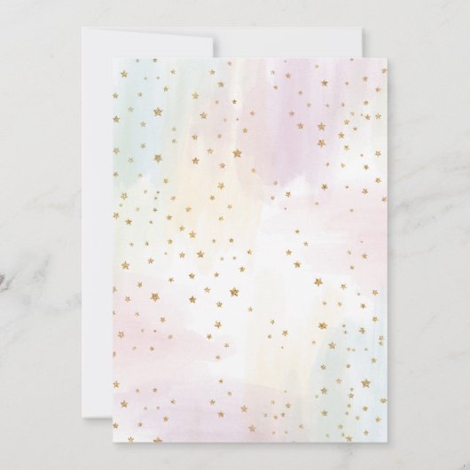 Pastel Unicorn Floral Baby shower Kaart (Achterkant)