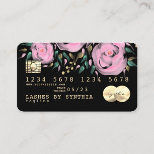 Pastel Unicorn Floral-creditcard waterverf Visitekaartje