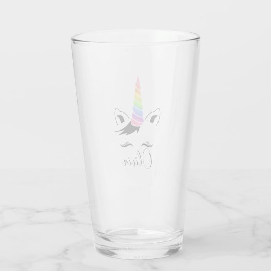  pastel Unicorn Glas (Achterkant)