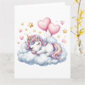 Pastel Unicorn Kaart (Gele Bloem)