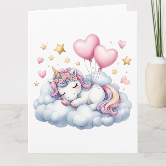 Pastel Unicorn Kaart (Voorkant)