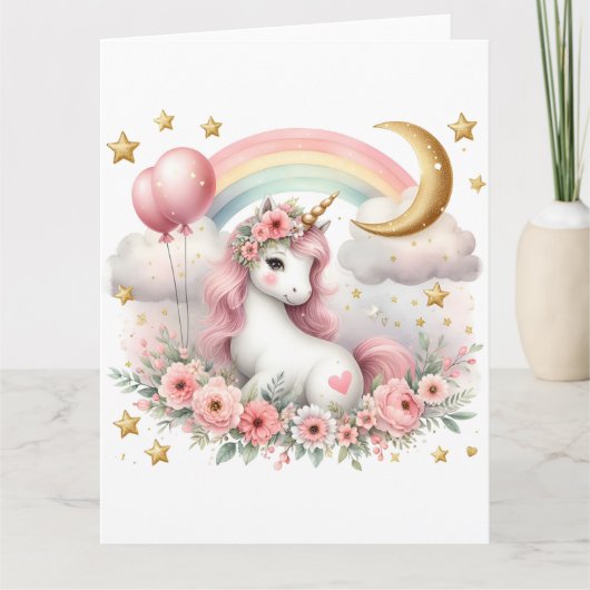 Pastel Unicorn Kaart (Voorkant)